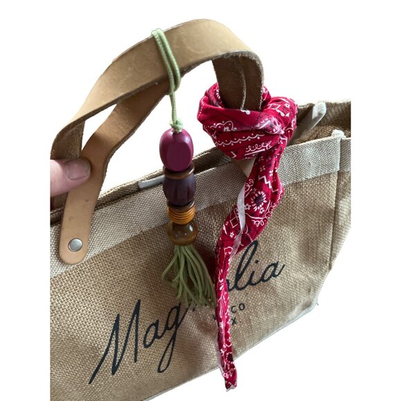 Apolis Global Citizen burlap short double handled bag with Magnolia Waco, TX on - Picture 3 of 9